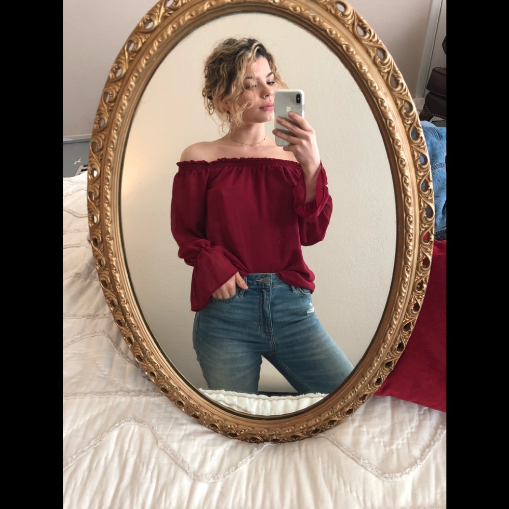 Red Off The Shoulder Blouse
